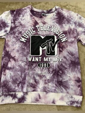 MTV Purple Tie Dye Women’s Small Lightweight Sweatshirt